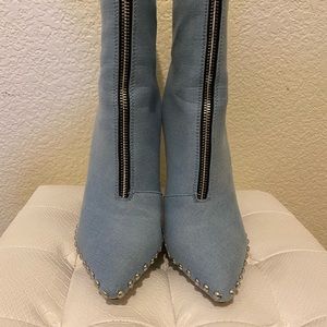 Light Blue Denim Boots